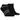 Pair of low-cut ankle socks, one solid black, one with black and grey stripes