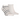 Pair of low cut ankle socks, one solid white, one with grey and white stripes