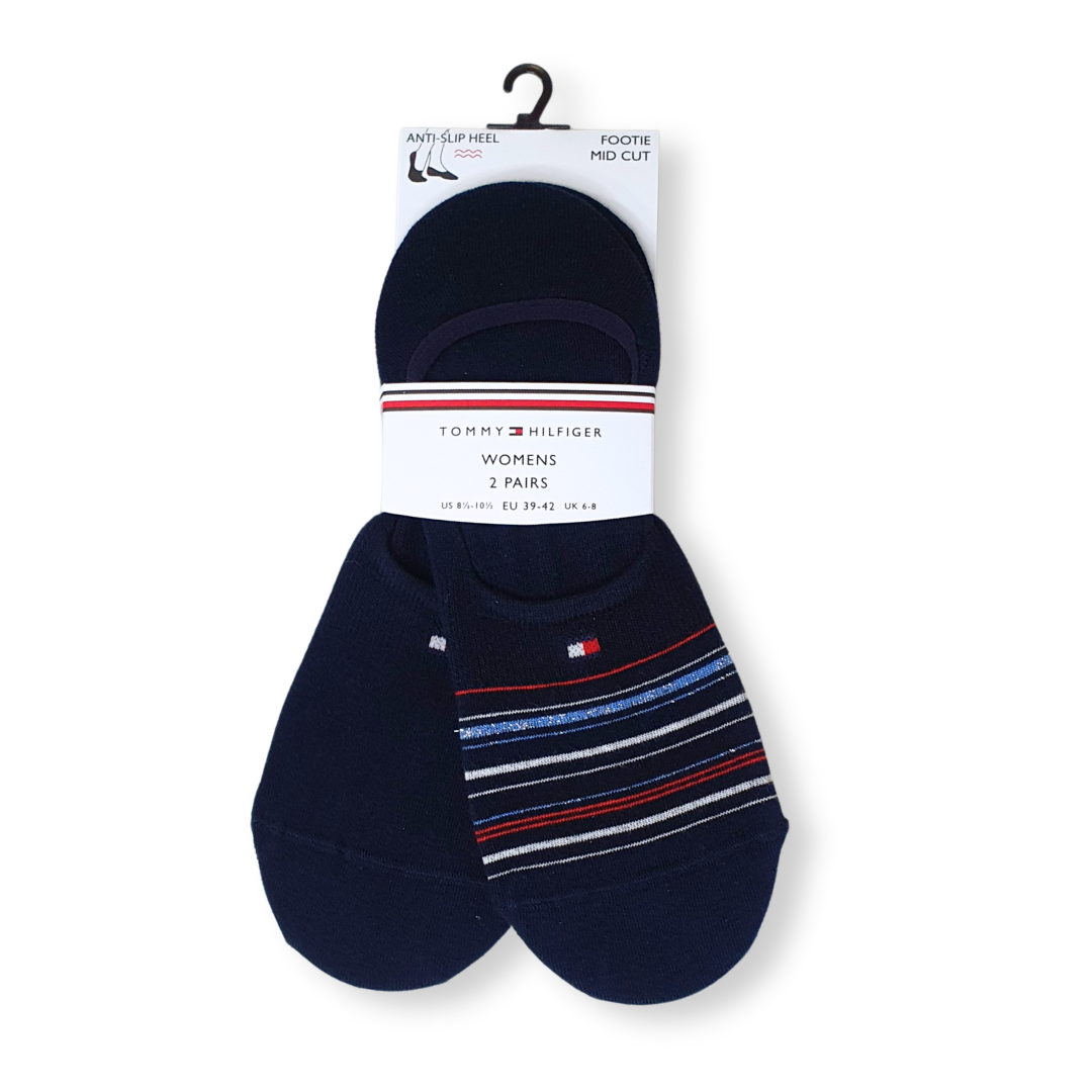 Tommy Hilfiger Womens 2 Pack No Show Socks 701227311 Navy