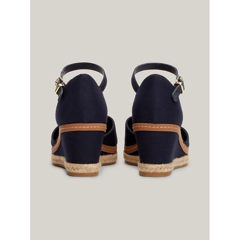 Tommy Hilfiger Womens Sandal Basic Closed Toe Mid Wedge Space Blue Donaghys