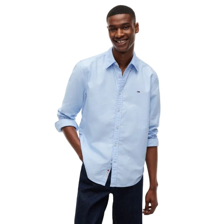Tommy Jeans Mens Shirt Regular Oxford Sweet Blue