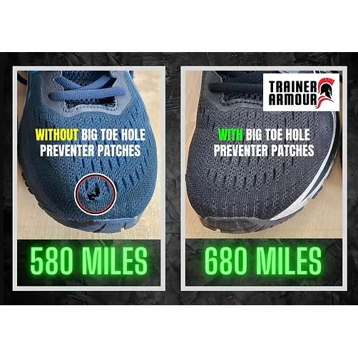 Trainer Armour Big Toe Hole Preventer Black