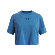 Under Armour Girls Rival Wash Short Sleeve T-Shirt Aegean Blue/Black
