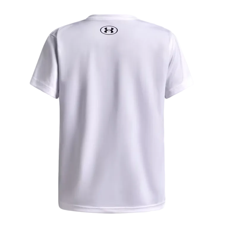 Under Armour Girls Armour Graphic Short Sleeve T-Shirt White/Purple Echo