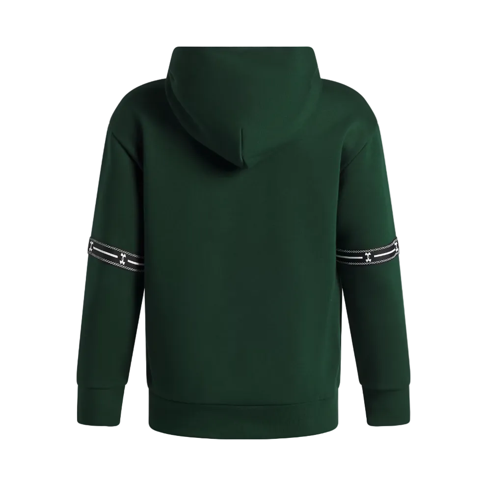 Under Armour boys' green and white fleece hoodie