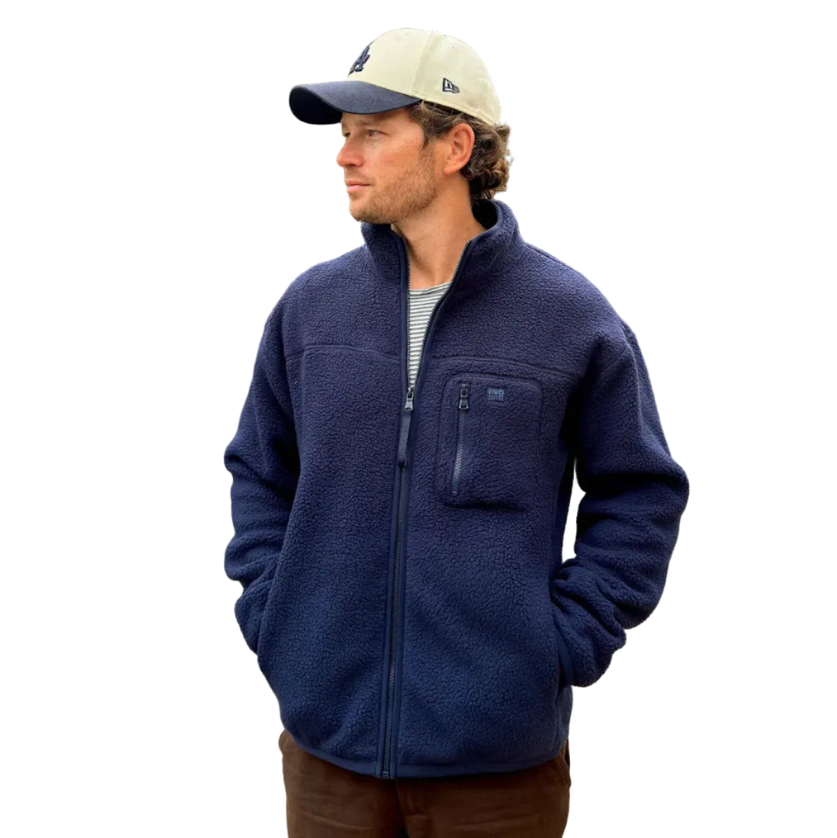 Gym+Coffee men's Horizon full zip jacket in twilight navy