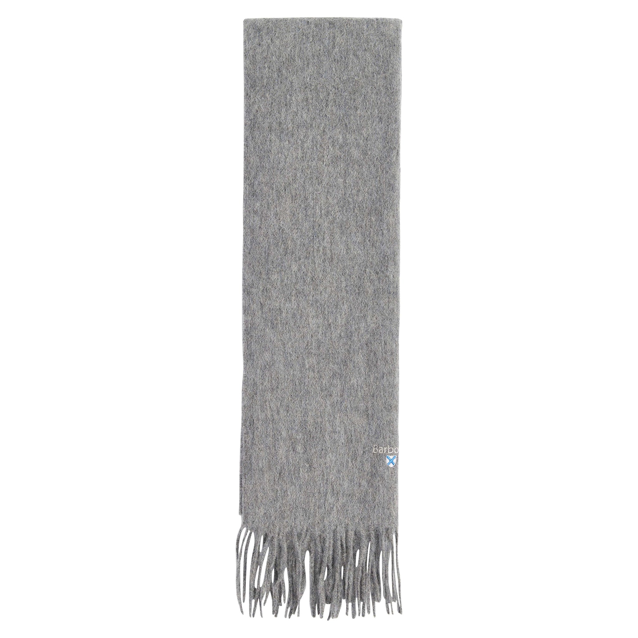 Barbour Unisex Scarf Plain Lambswool Light Grey Marl