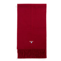 Barbour Unisex Scarf Plain Lambswool Biking Red