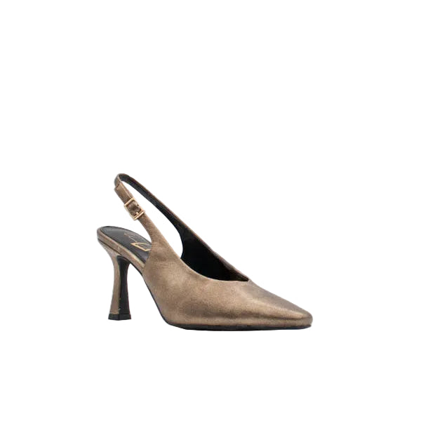 Una Healy Let The Mystery women's antique gold slingback heels