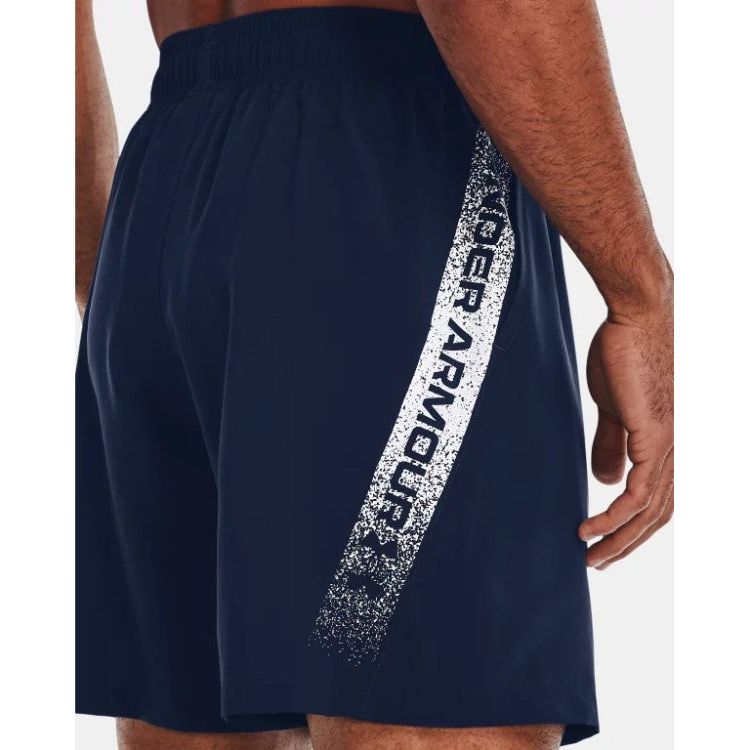 Men's ua woven deals graphic wordmark shorts