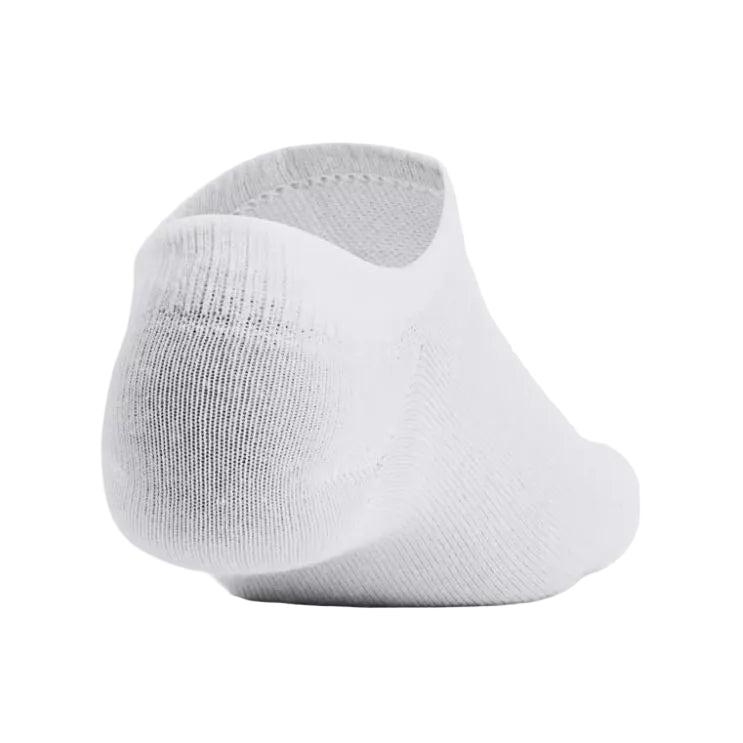 Under Armour Unisex Essential 6-Pack No-Show Socks White/Halo Grey