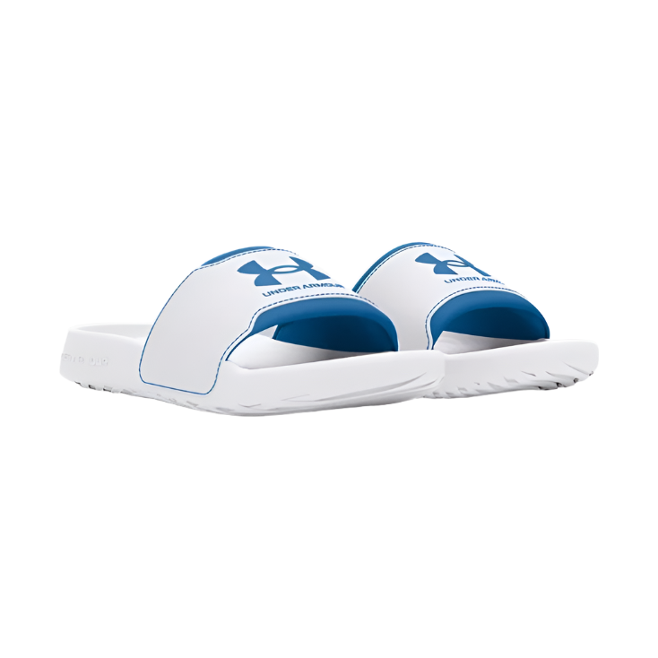 Under Armour Mens Ignite Select Slides White Blue Donaghys