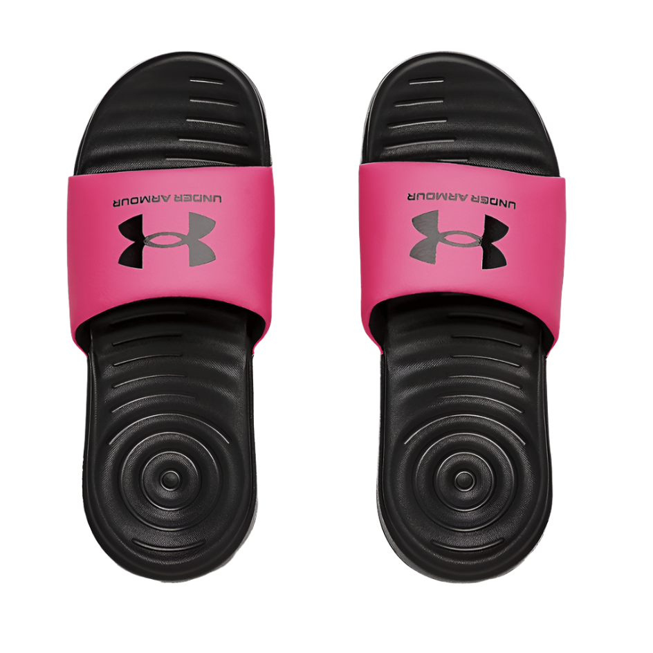 Pink under armour deals slides