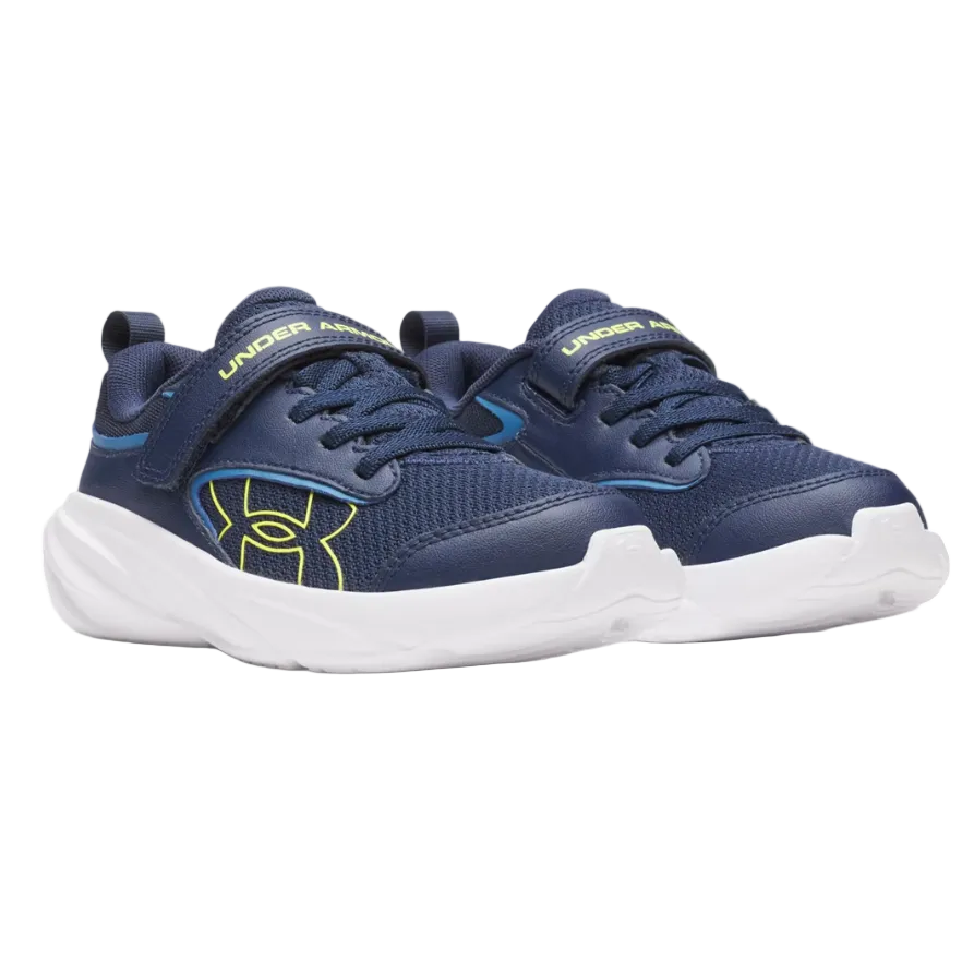 Under Armour boys' blue and yellow trainer