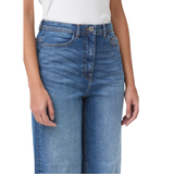 ICHI Womens Twiggy Cropped High Waist Jeans Medium Blue