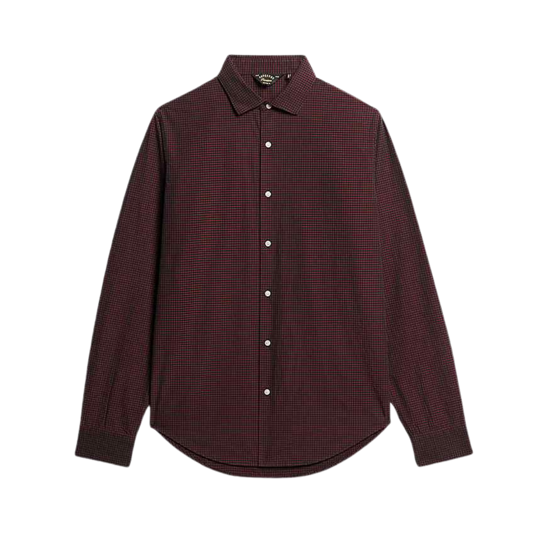 Superdry Mens Casual LS Shirt Red/Green Check