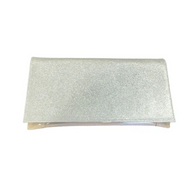 Bioeco women's gold leather and patent clutch bag with detachable strap