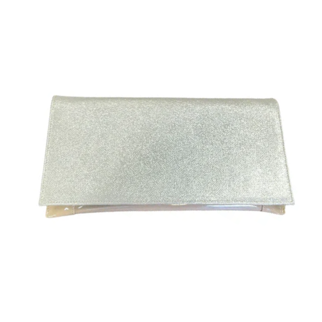 Bioeco women's gold leather and patent clutch bag with detachable strap