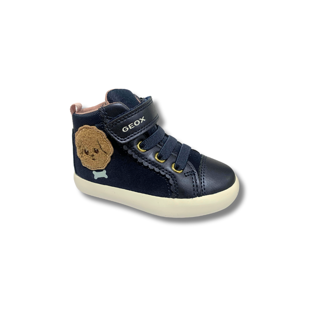 Geox girls' navy leather lace-up boot