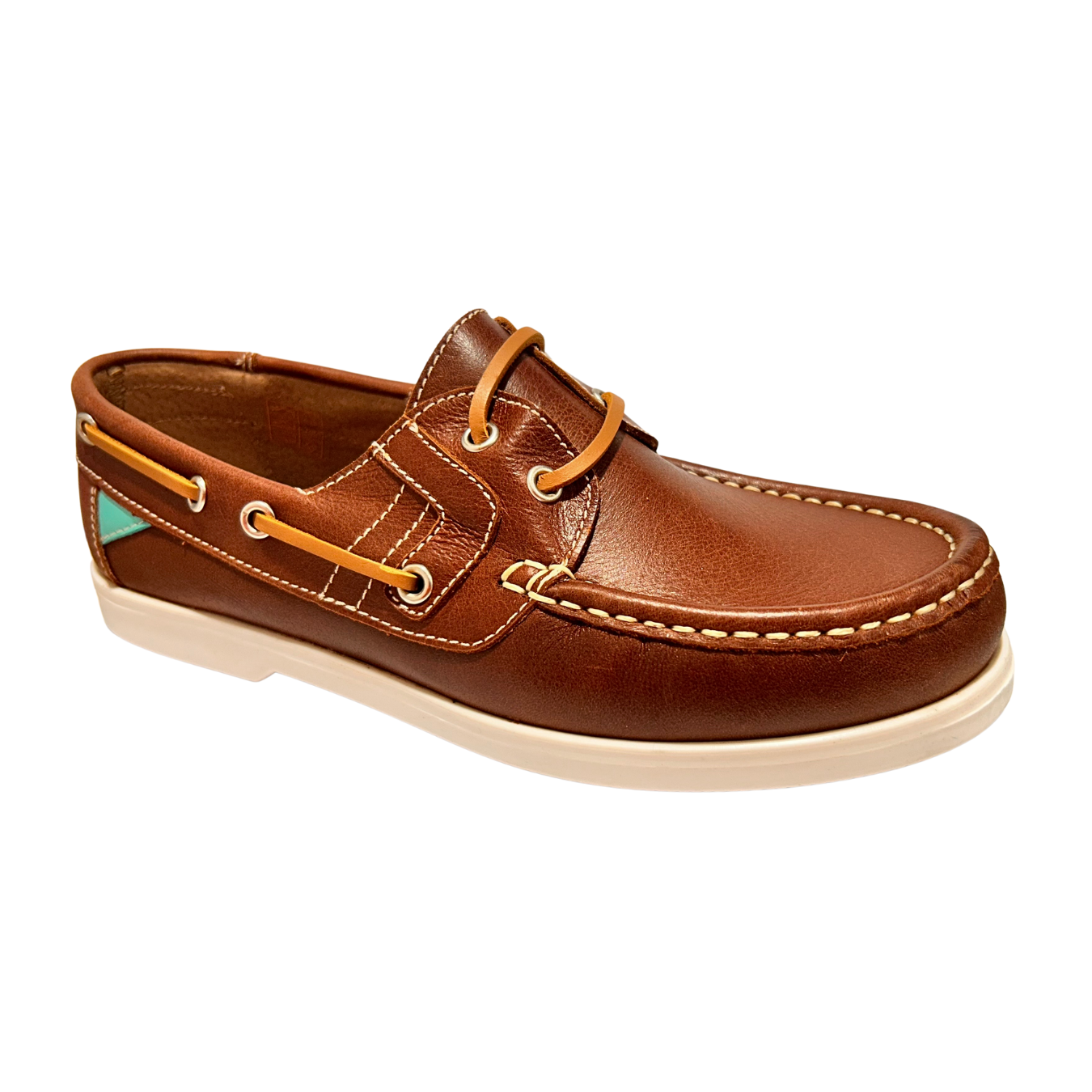 Lauren Thomas women's brown leather slip-on boat shoe