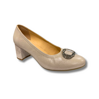 Bioeco women's pink leather shoe with buckle