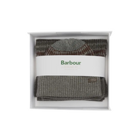 Barbour Mens Beanie/Scarf Branton Gift Set Midnight Oak