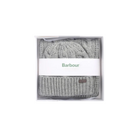 Barbour Mens Beanie/Scarf Jesmond Gift Set Mid Grey
