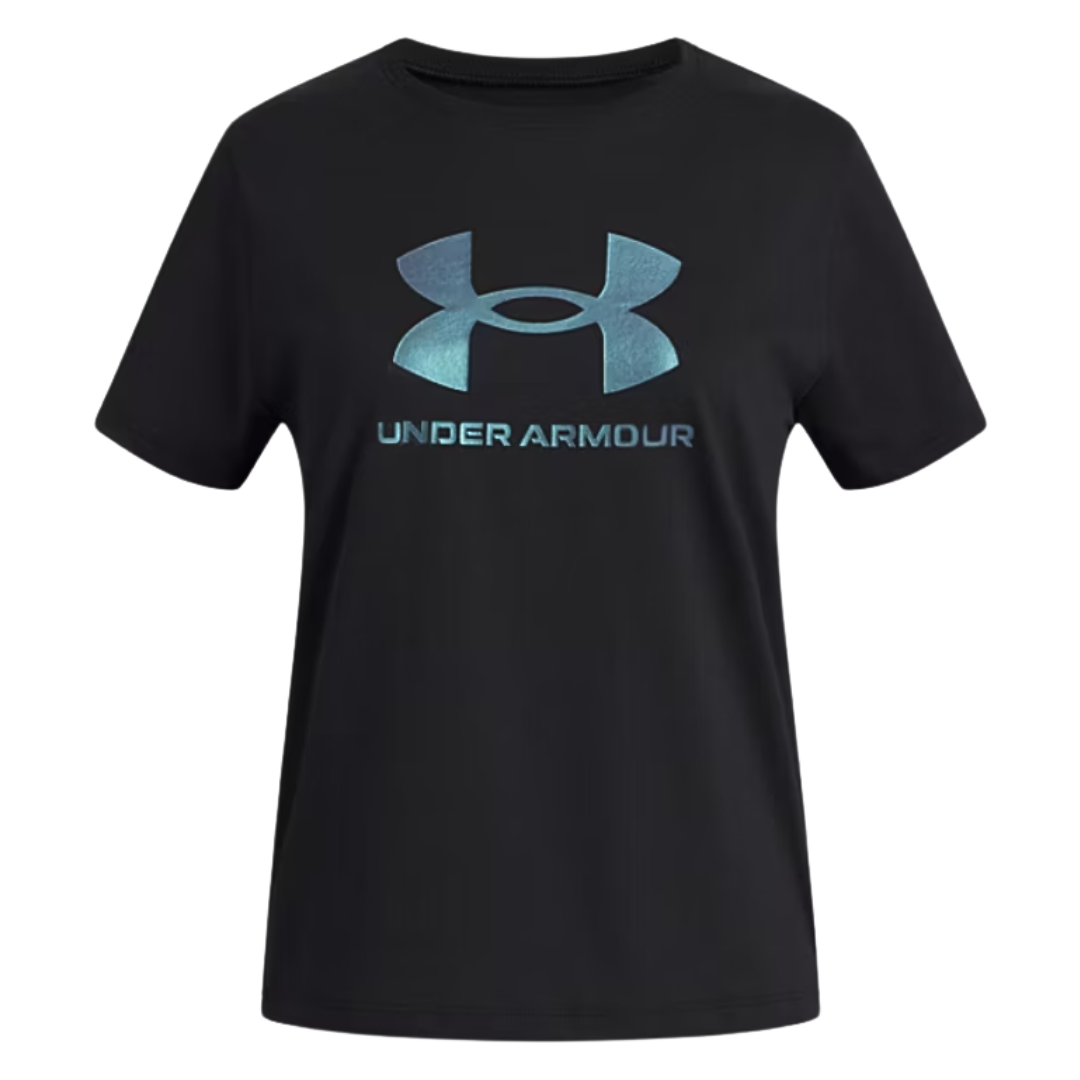 Under Armour Girls Tee Rival Shimmer S/S Black/White