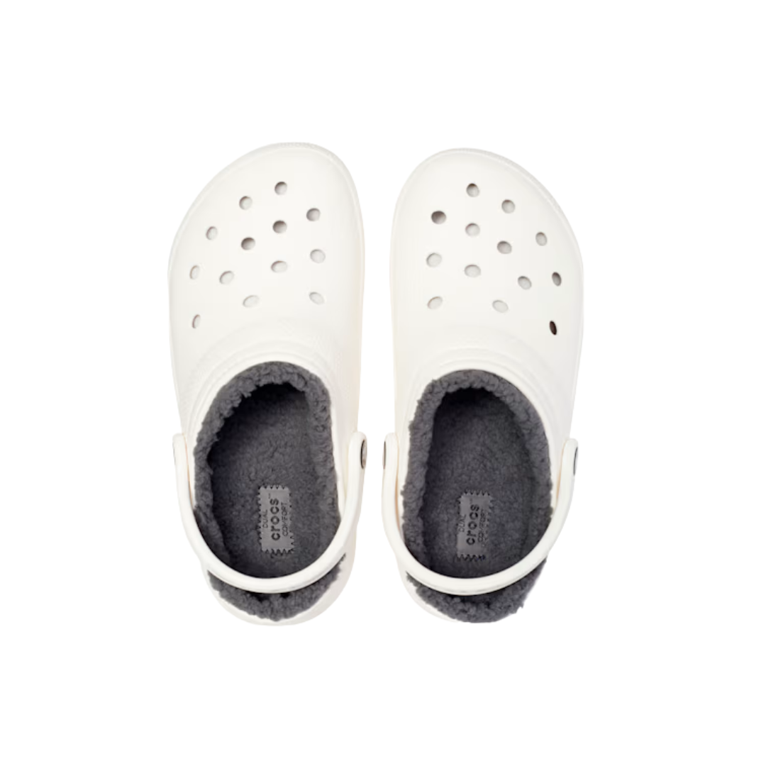 Crocs Adults Sandal Classic Lined Clog White/Grey