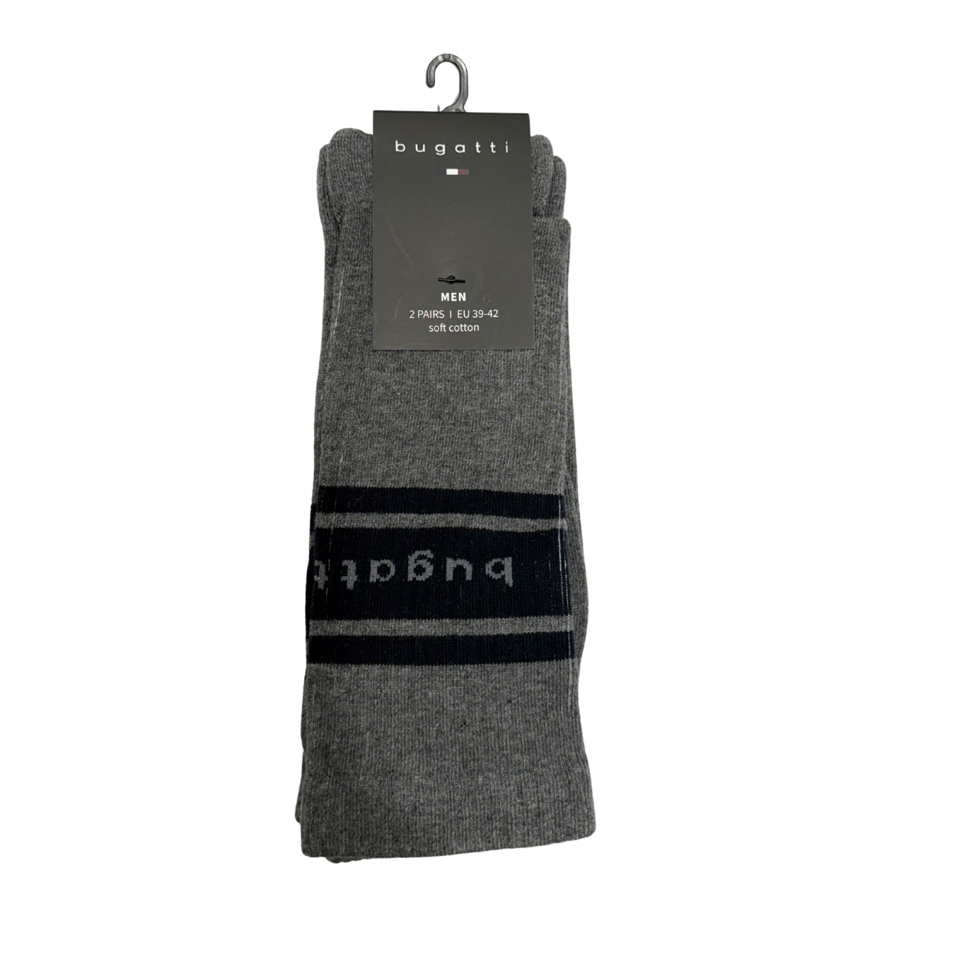 Bugatti Mens Socks 2 Pack 61112 Smoke