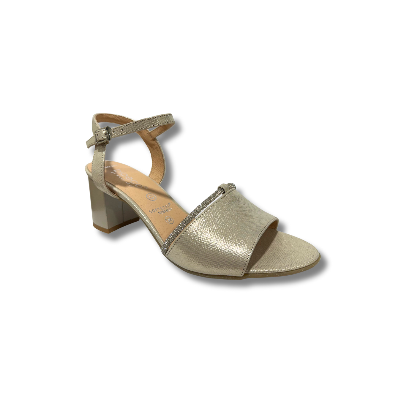 Bioeco women's gold leather sandal