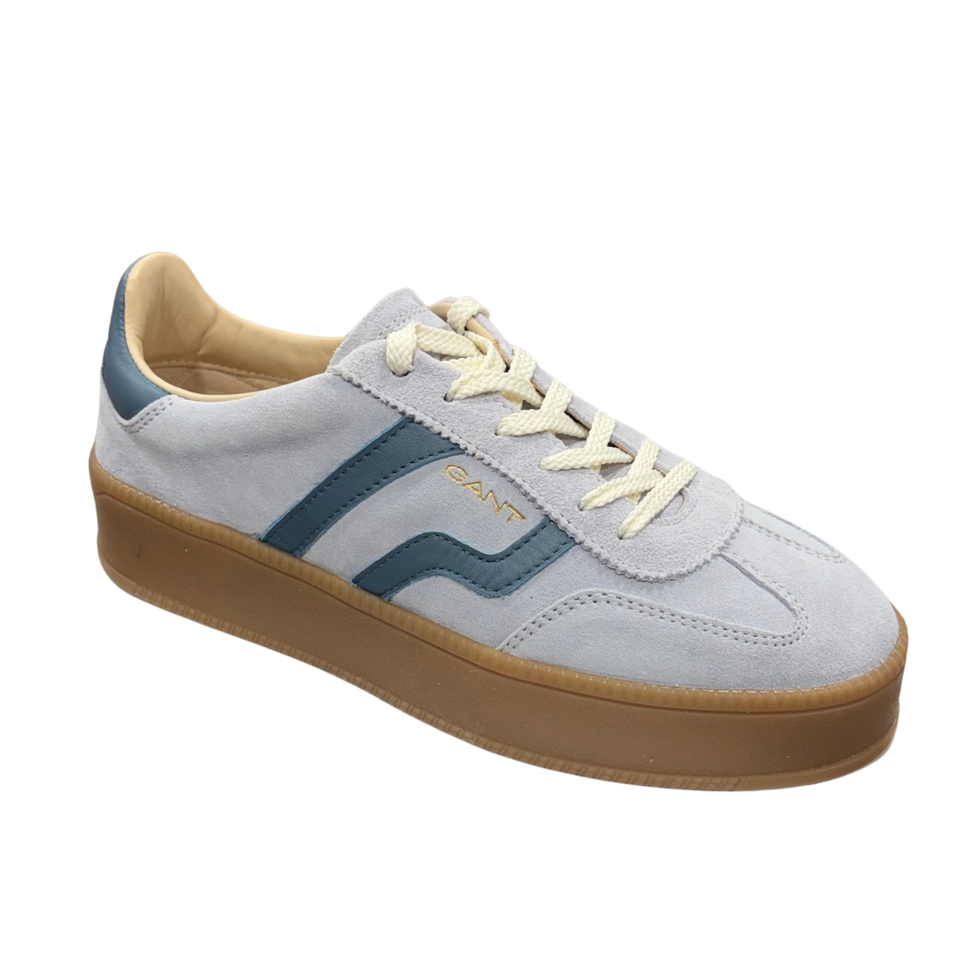 Gant women's blue suede lace-up trainer