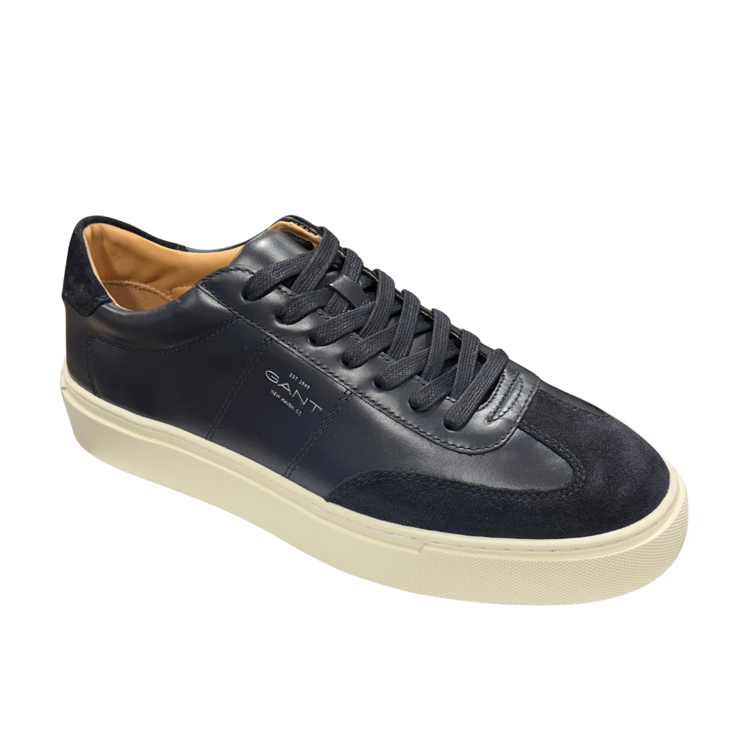 Gant men's marine leather lace-up trainer