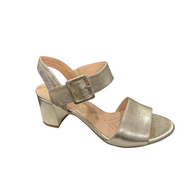 Bioeco women's gold leather shoe with buckle