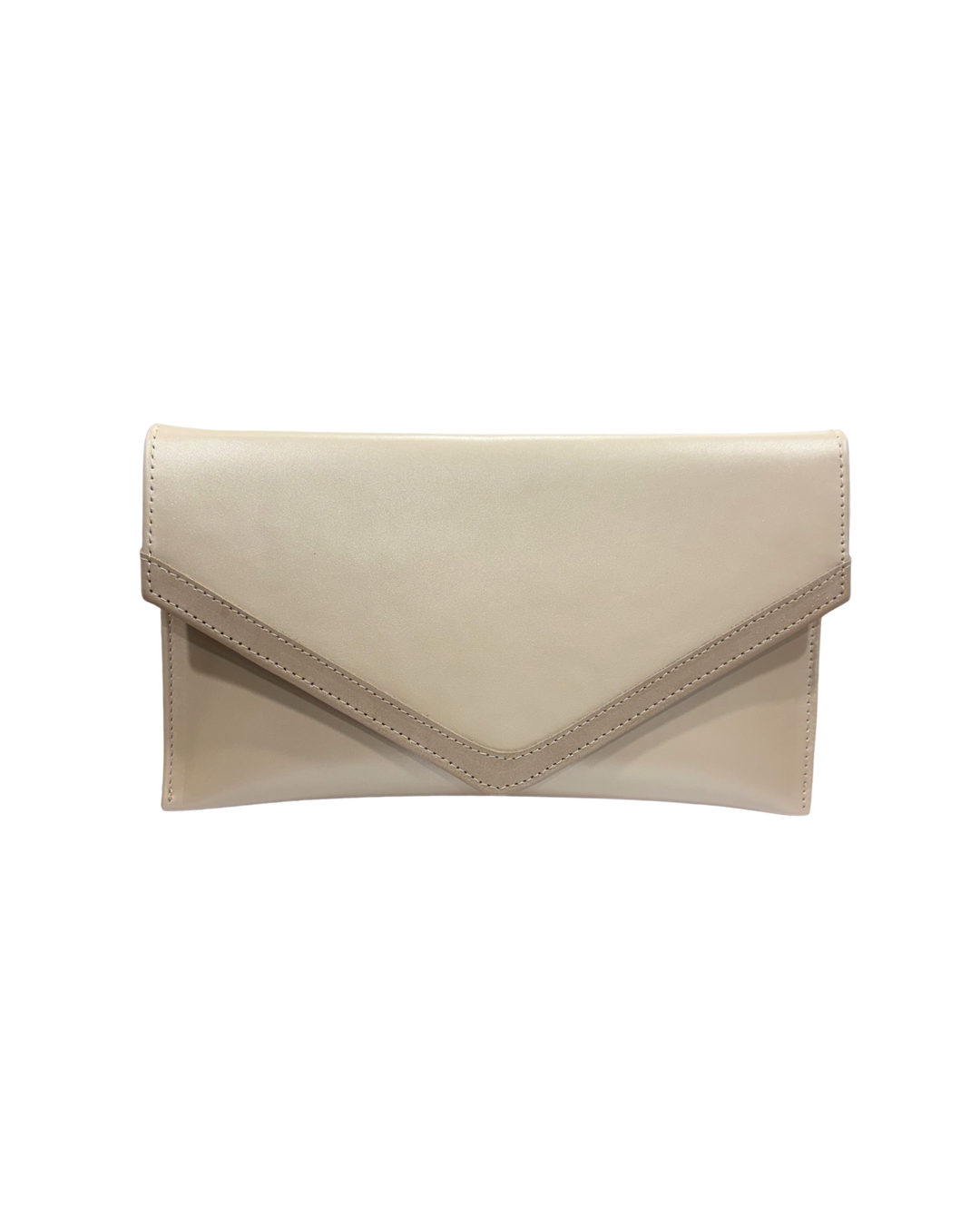 Emis Womens Envelope Clutch Bag Beige