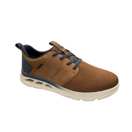 Bugatti men's cognac leather lace-up trainer