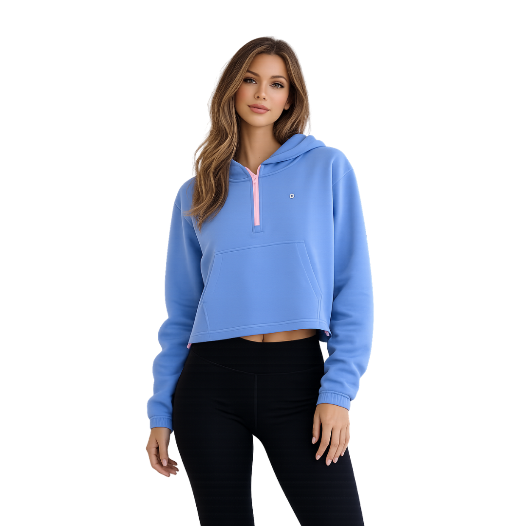 Gym+Coffee Womens Hoodie Haven Periwinkle Blue