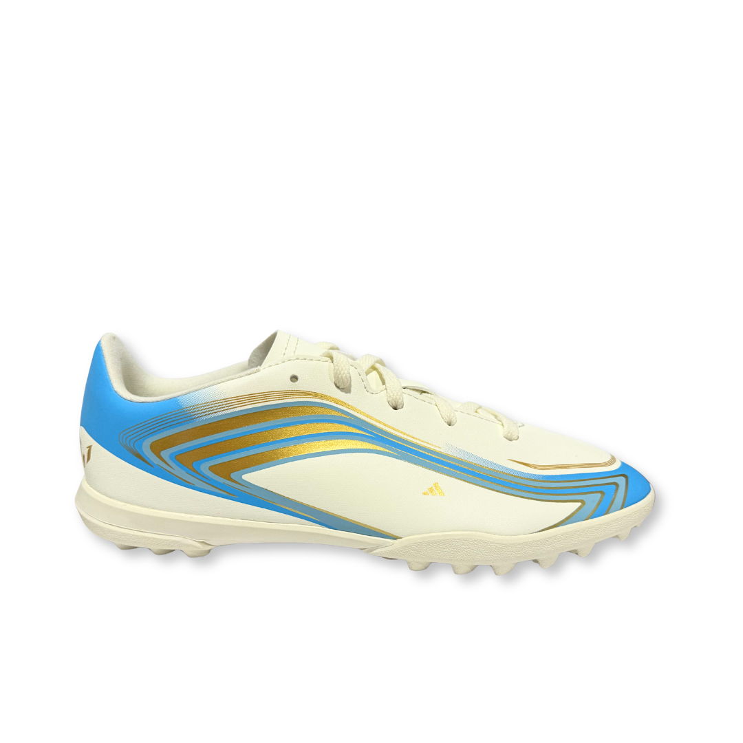 Adidas Junior Astro Turf Boot F50 Messi Club TF Ivory/Blue
