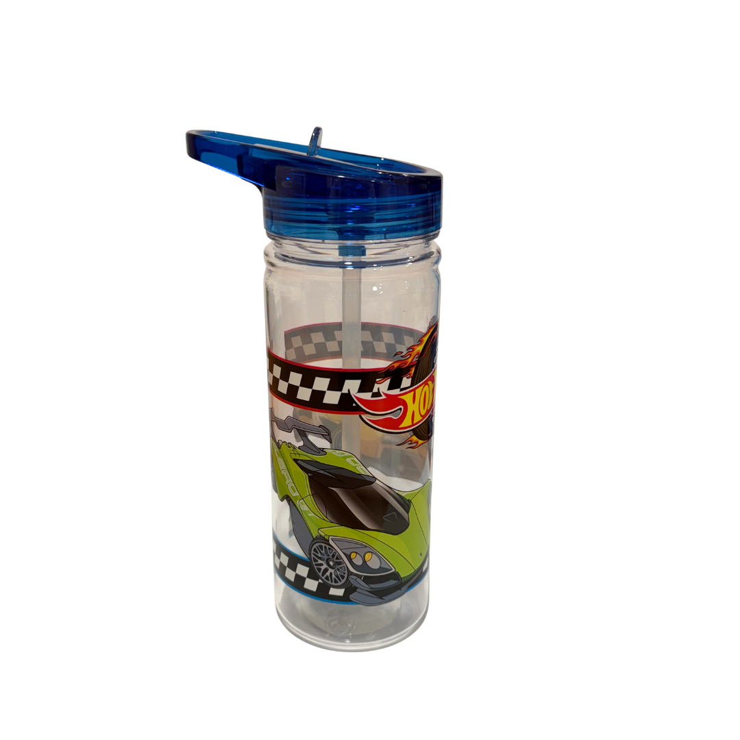 Hot Wheels Kids Water Bottle Navy Blue/Aqua/Yellow