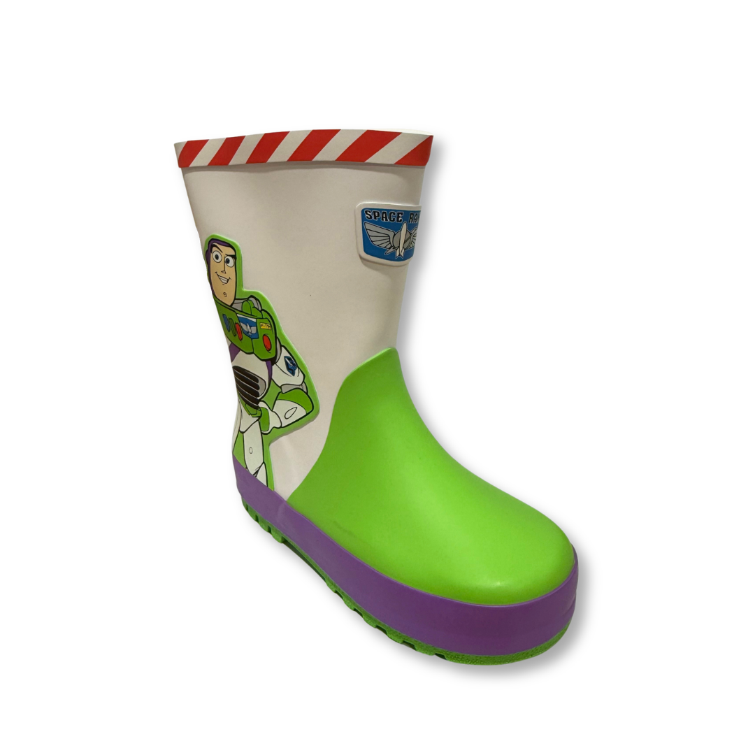Toy Story Kids Wellington Boot Buzz Green/Red/White