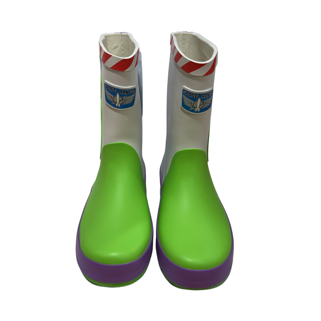 Toy Story Kids Wellington Boot Buzz Green/Red/White