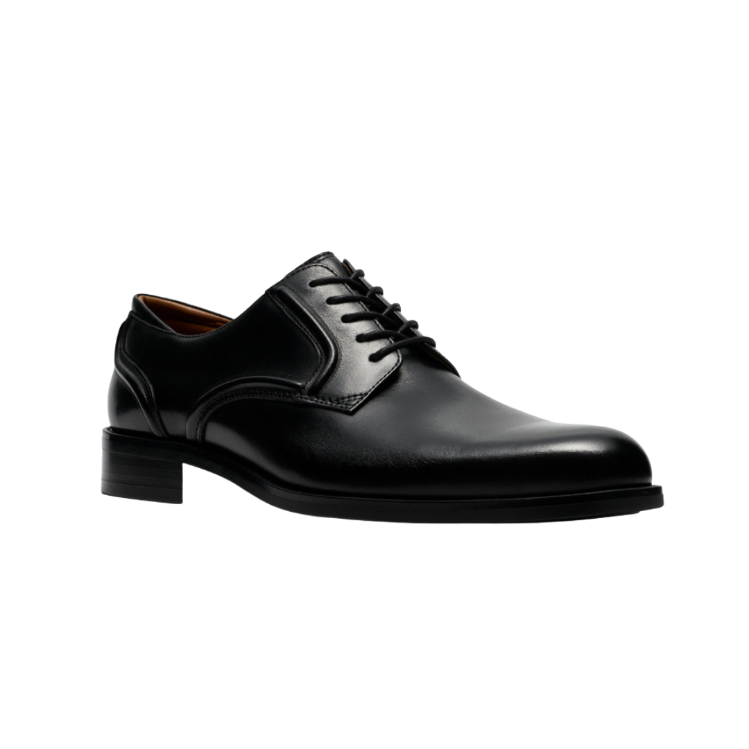 Clarks men's black leather lace-up shoe