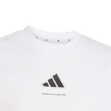 Adidas Boys T-Shirt Slogan Single Jersey White