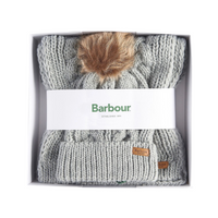 Barbour Womens Beanie/Scarf Penshaw Gift Set Grey