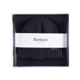 Barbour Mens Beanie/Scarf Carlton Fleck Gift Set Navy