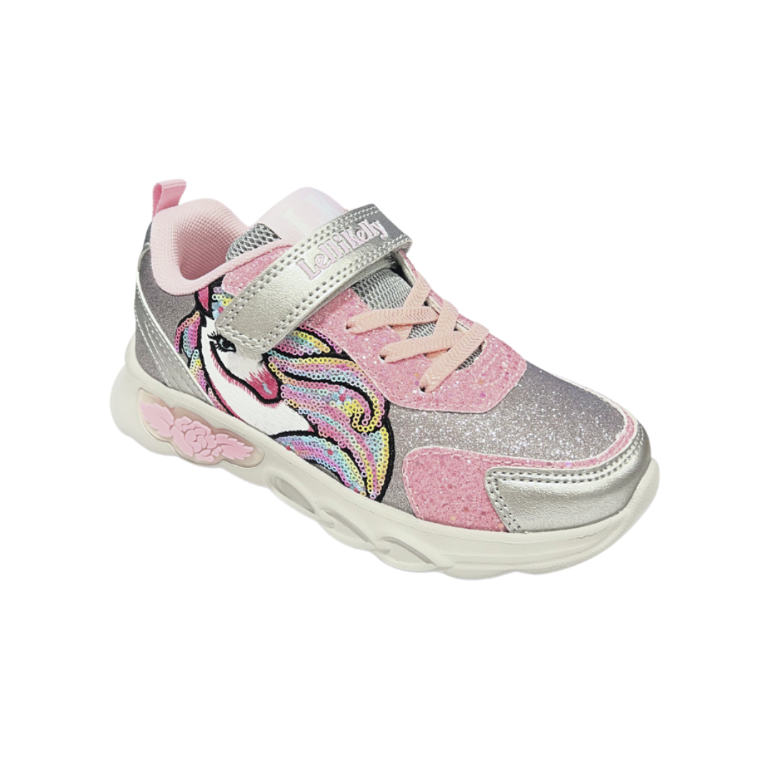 Lelli Kelly Christina girls' pink and silver glitter trainers