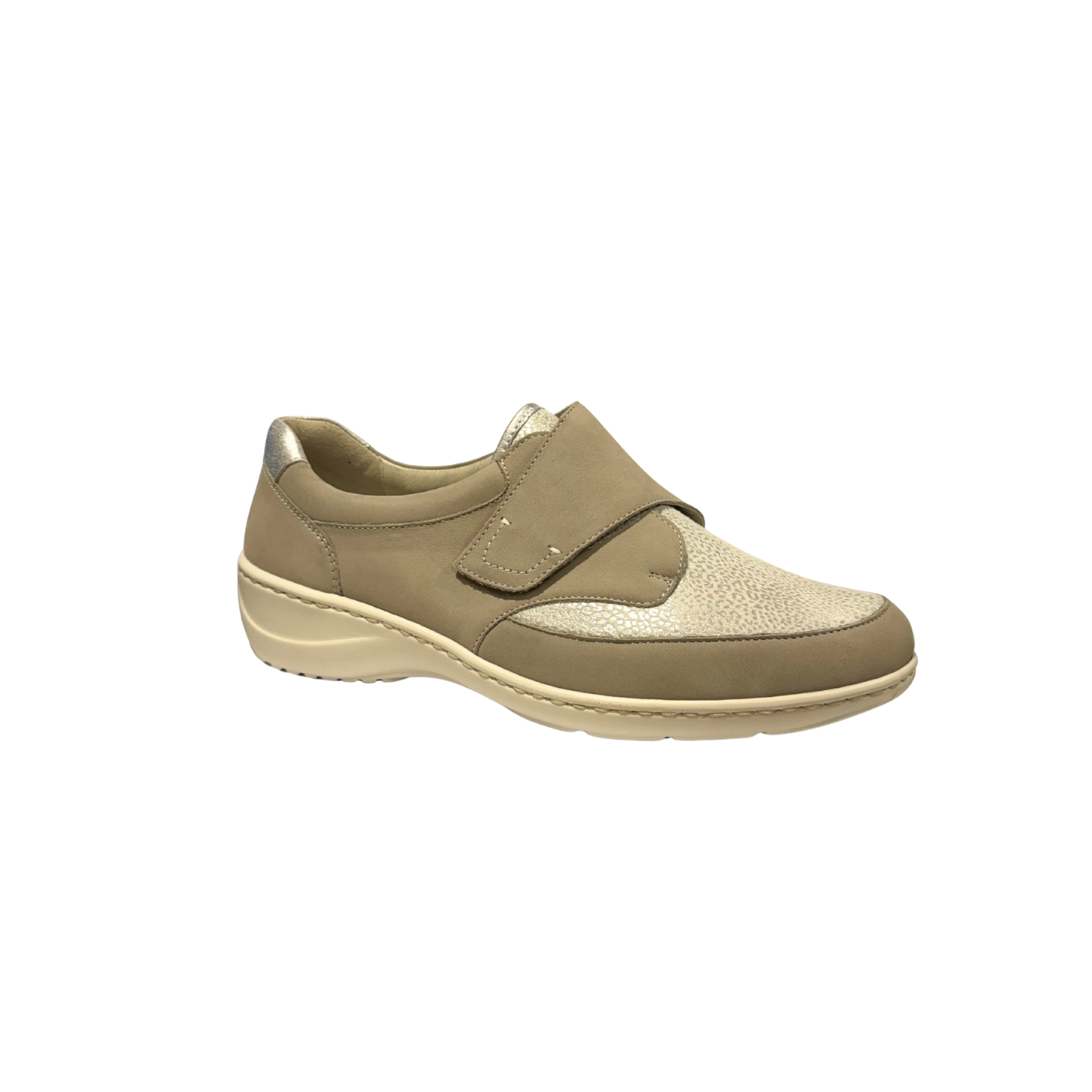 Wauldlaufer Womens Wide Fitting Shoe 607K31 Stein/Cement/Argento