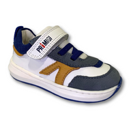 Primigi boys' navy leather lace-up trainer