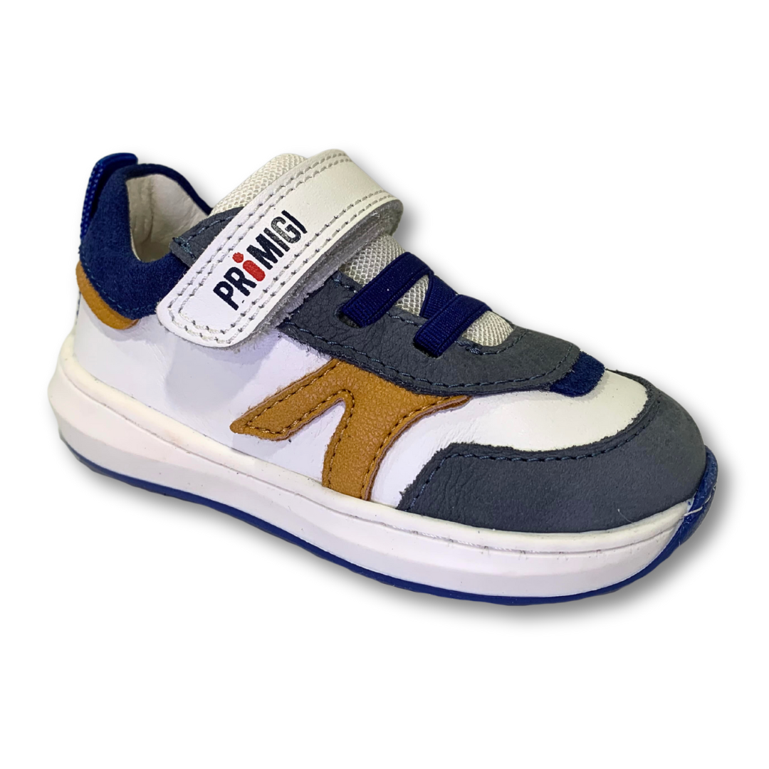 Primigi boys' navy leather lace-up trainer