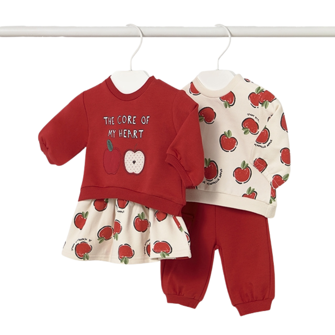 Mayoral Girls Top, Skirt &amp; Jogger 4 Piece Set 2630 Cherry